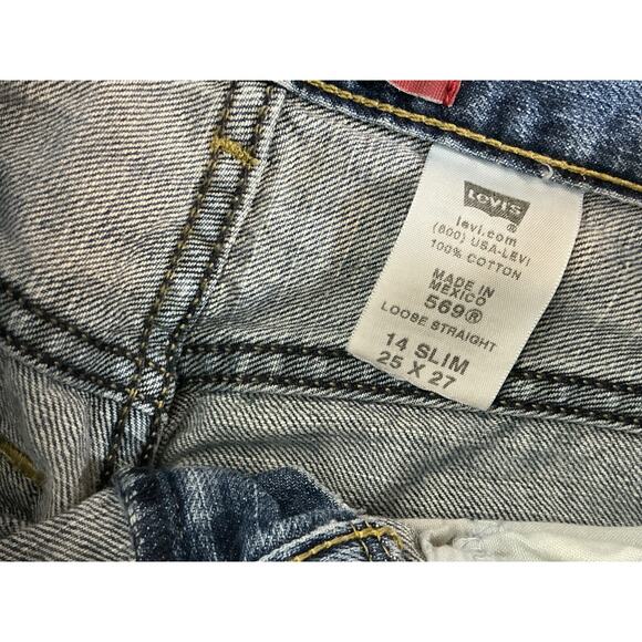 Levis 569 Jeans Youth Size 14 slim (25x 27). Straight Weight Denim - Picture 7 of 8